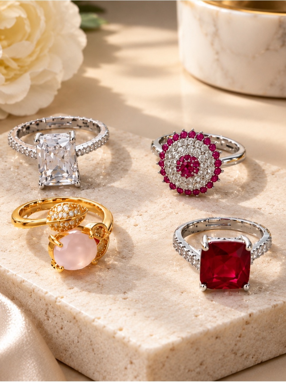 Four-Piece Adjustable Ring Collection Choose 1 NWOT